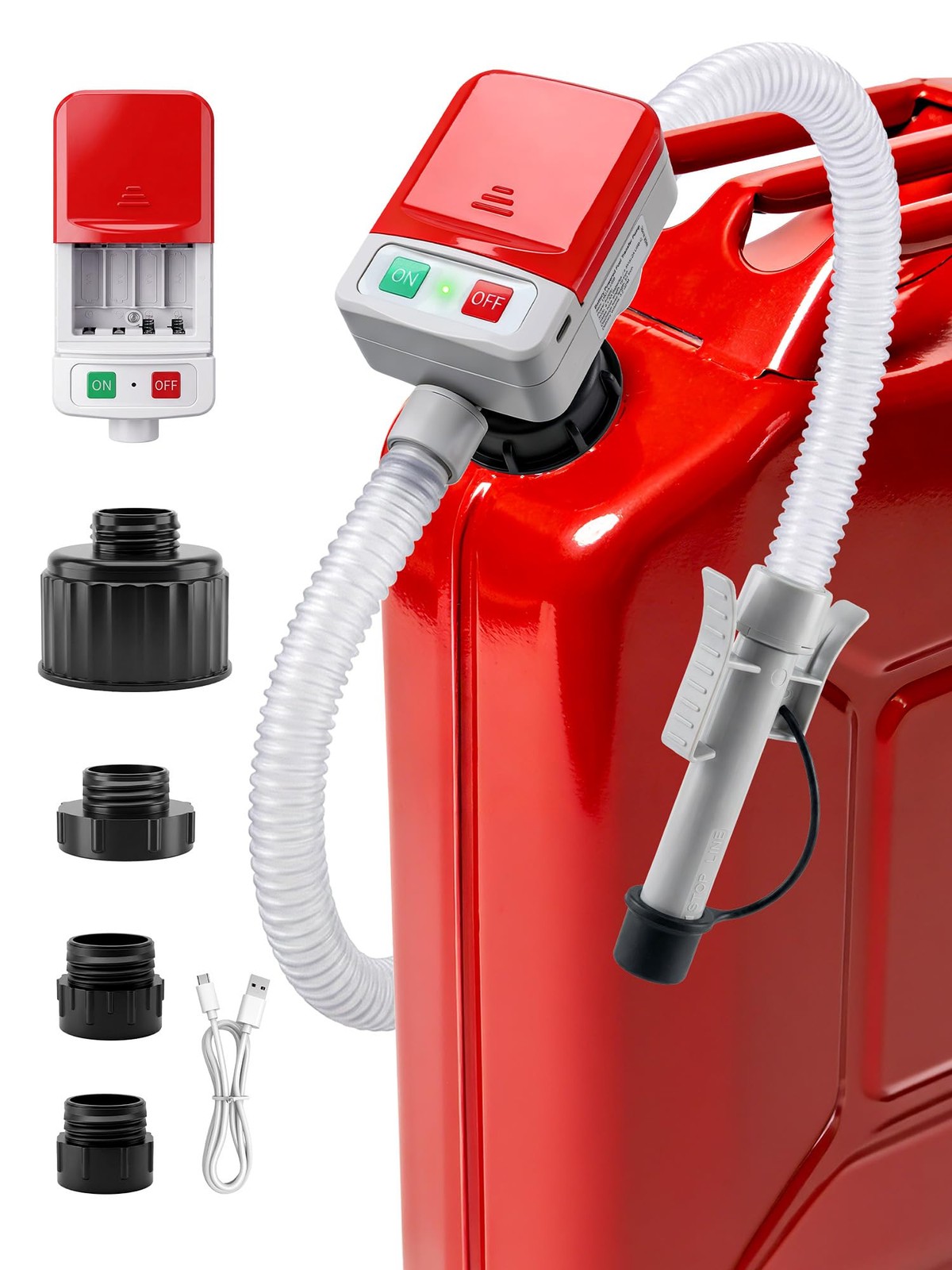 Fuel Transfer Pump with Auto-Stop,3.2GPM 51”Extra Hose Battery or USB Powered... gallery