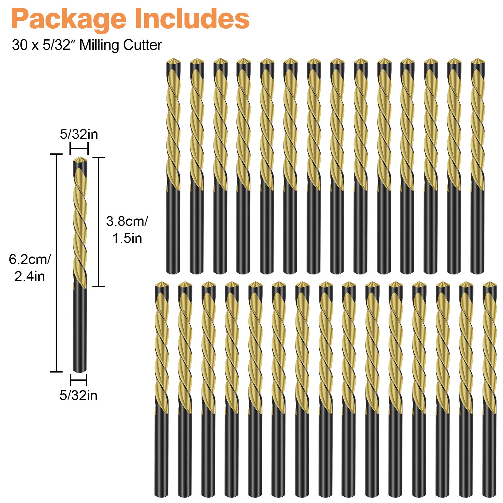 30Pcs Drywall Cutout Bit 5/32" Rotary Tool Cut Out Bit Guided Point Spiral Bit gallery