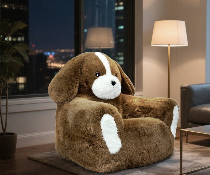 Cute Inflatable Dog Sofa Plush Couch Chair Single Sofa for Living Room Kids Room gallery