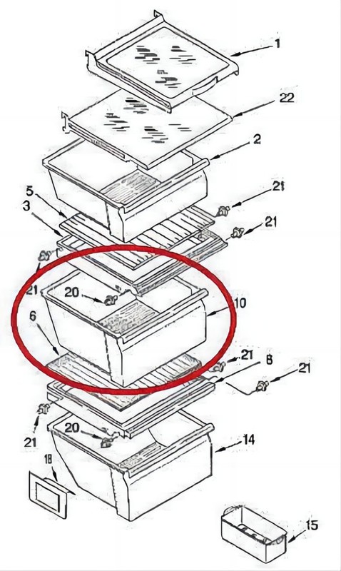 Refrigerator Clear Crisper Drawer Polystyrene For Whirlpool WP2188656 PS890591 gallery