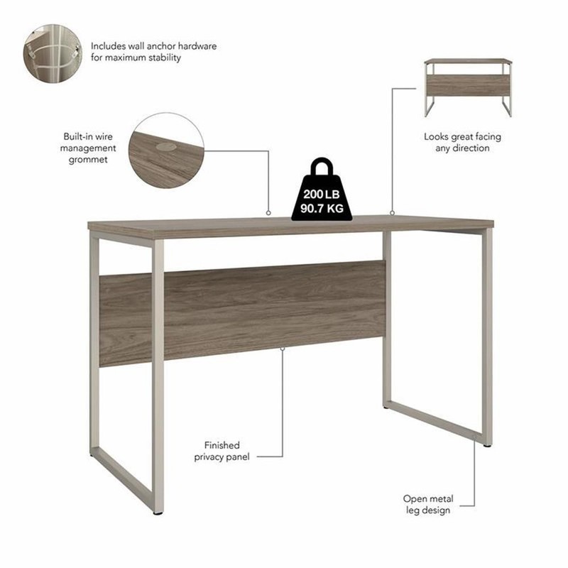 Pemberly Row 48W x 24D Computer Table Desk in Modern Hickory - Engineered Wood gallery