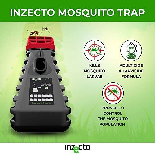 INZECTO Mosquito Control Trap - Kills Mosquitoes & Larvae for 90 Days - 1 TRAP gallery