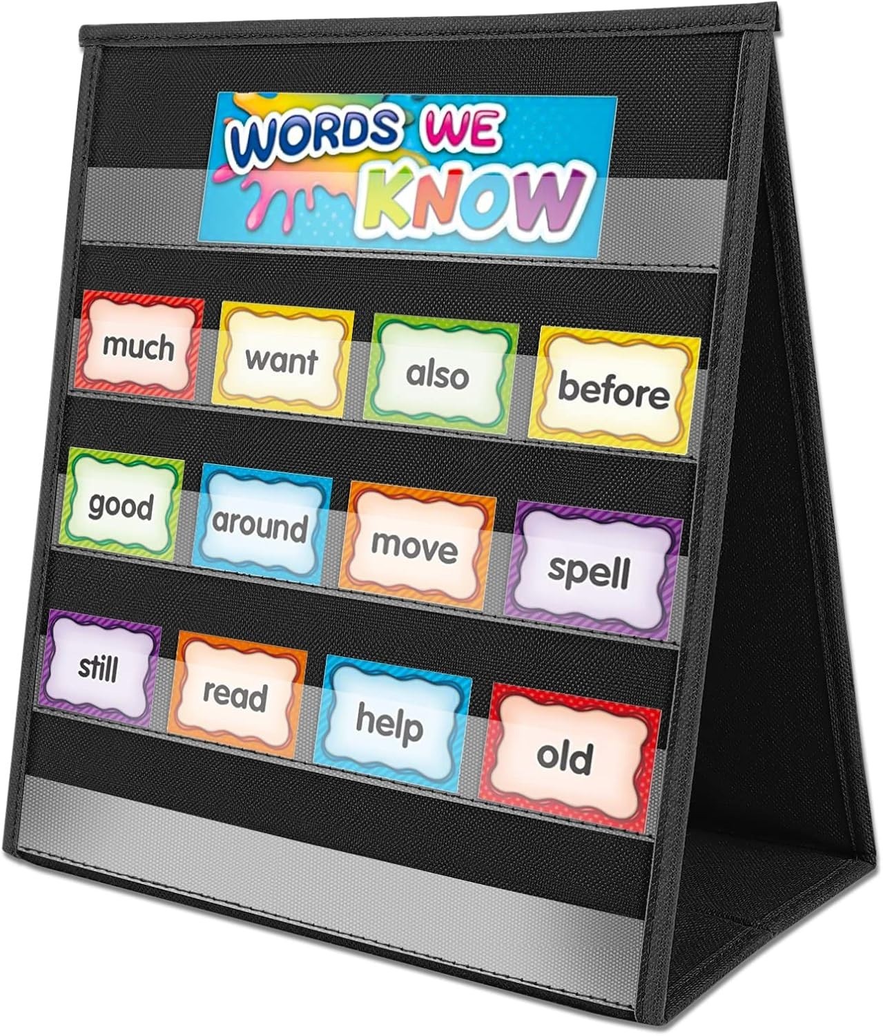 Desktop Pocket Chart, Tabletop Teaching Classroom Pocket Charts Double-Side gallery