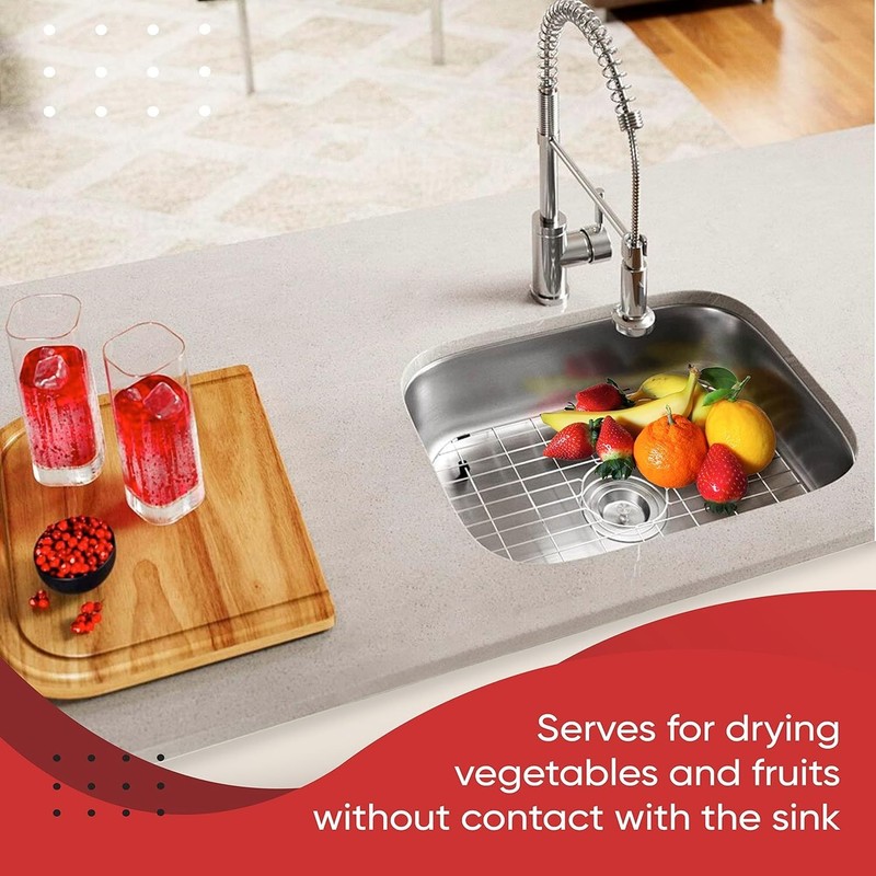 Kitchen Sink Protector Grid, Stainless Steel Sink Bottom Rack 13.6" x 11.6" gallery