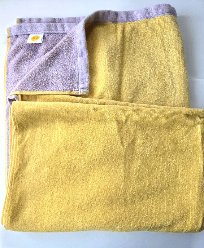 Solid Reversible Beach Towel Purple Yellow Sun Squad Lightweight Terry Cotton gallery