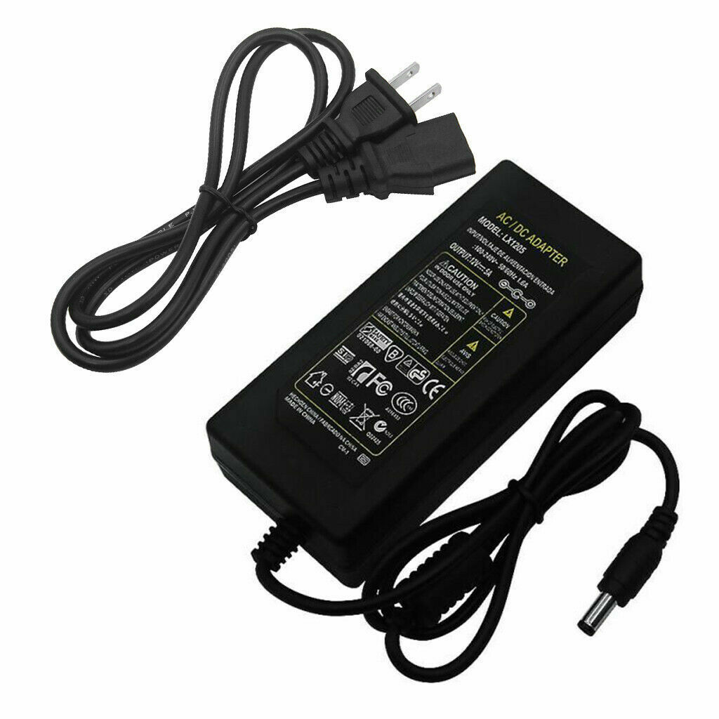 12V 5A 5 AMP 60W DC Power Supply Adapter Transformer LED Strip CCTV PC 5050 USA gallery