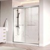Double Sliding Shower Door 60 inch x 72 inch Brushed Nickel Shower Clear Door gallery