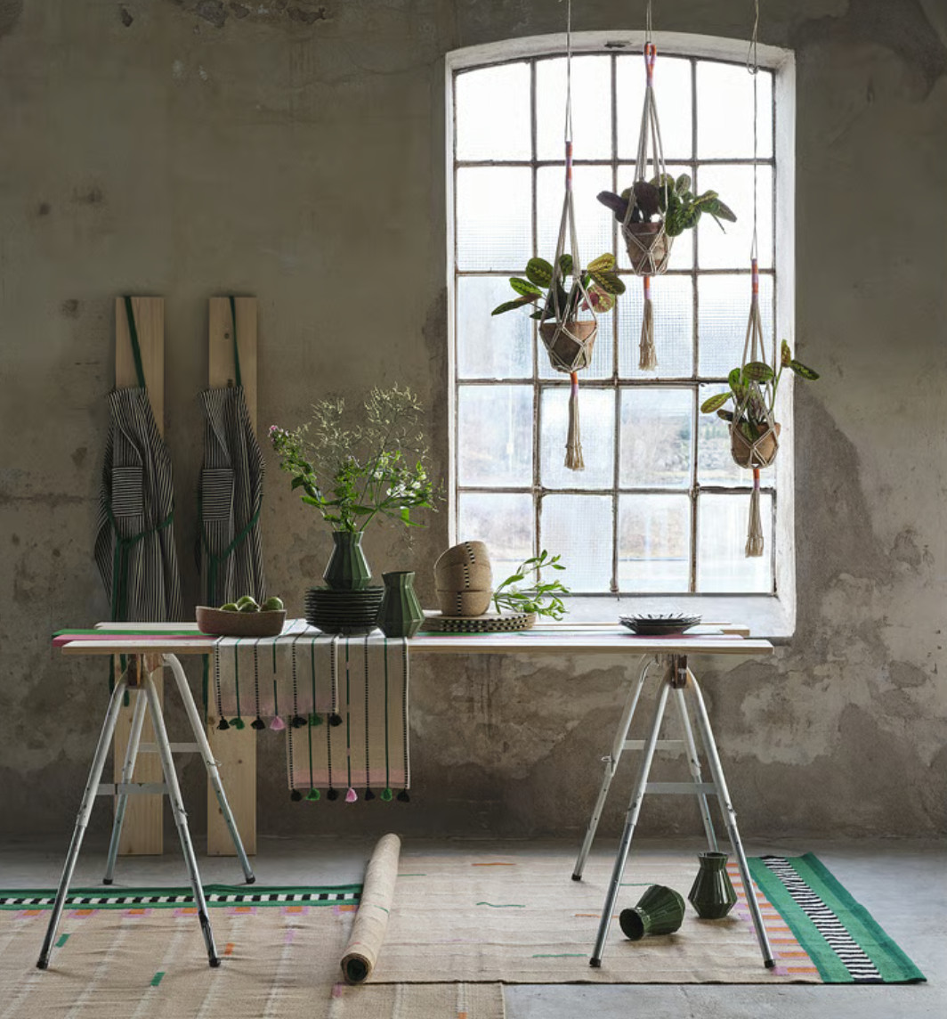 IKEA MÄVINN Handmade NEW Macrame Plant Hanger White Cotton Hanging Planter NWT gallery