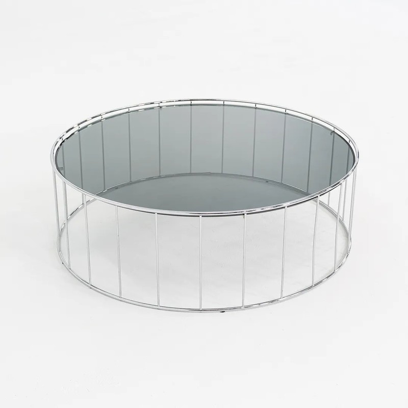 2020s Rodolfo Dordoni for Minotti Caulfield Glass Coffee Table w/ Chrome Frame gallery
