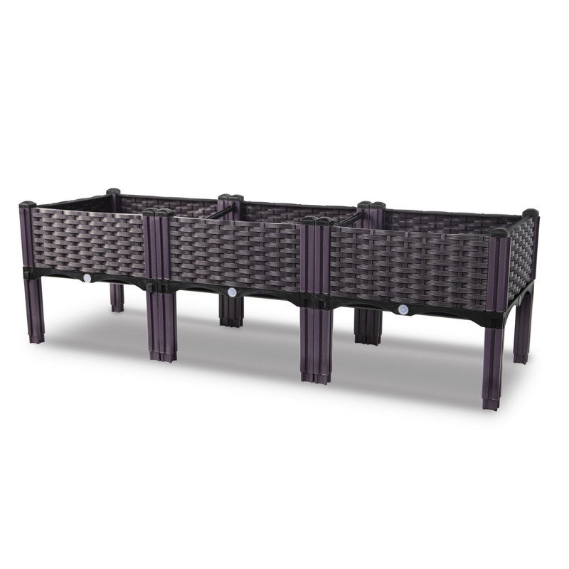 3-Pack Raised Garden Bed Kit: Rectangle Planter Box for Flowers & Vegetables gallery
