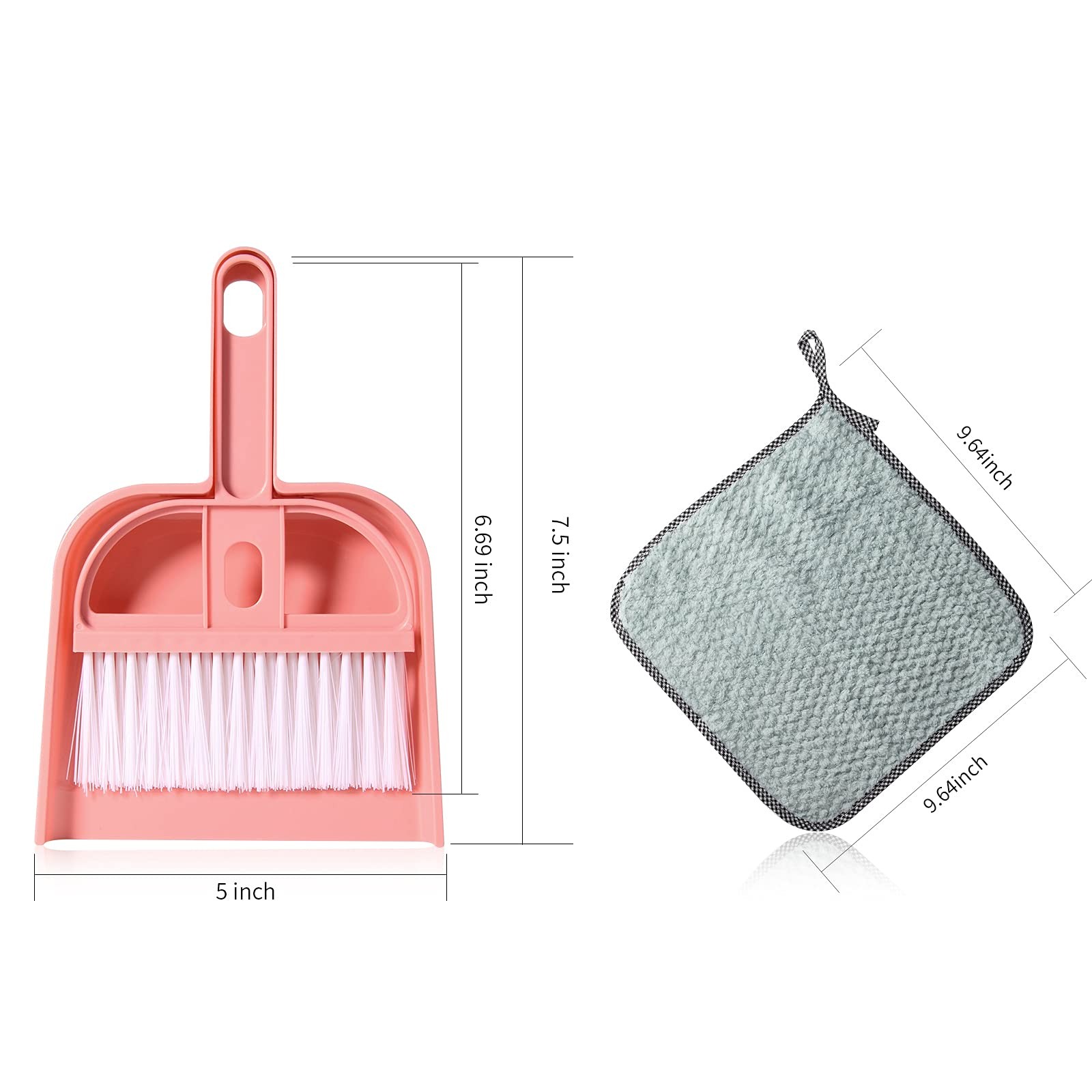 3 Pack Mini Hand Broom and Dustpan Set Small Dust Pans with Brush gallery