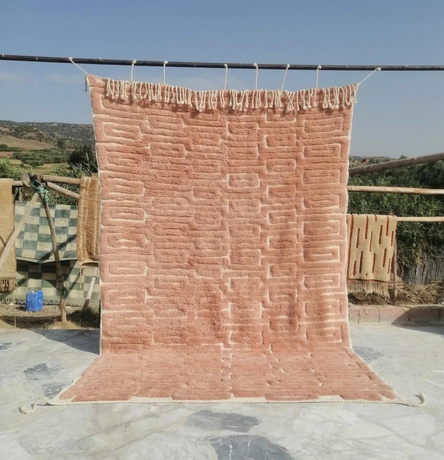 Terracotta Moroccan Berber Rug: Soft Wool, Earthy Boho Decor 8x10 8x12 6x9 gallery