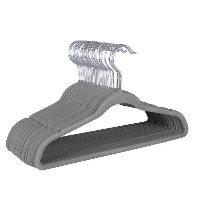 Simplify 25 -Pack Grey Plastic Clothes Hanger 13-in x 8-in gallery
