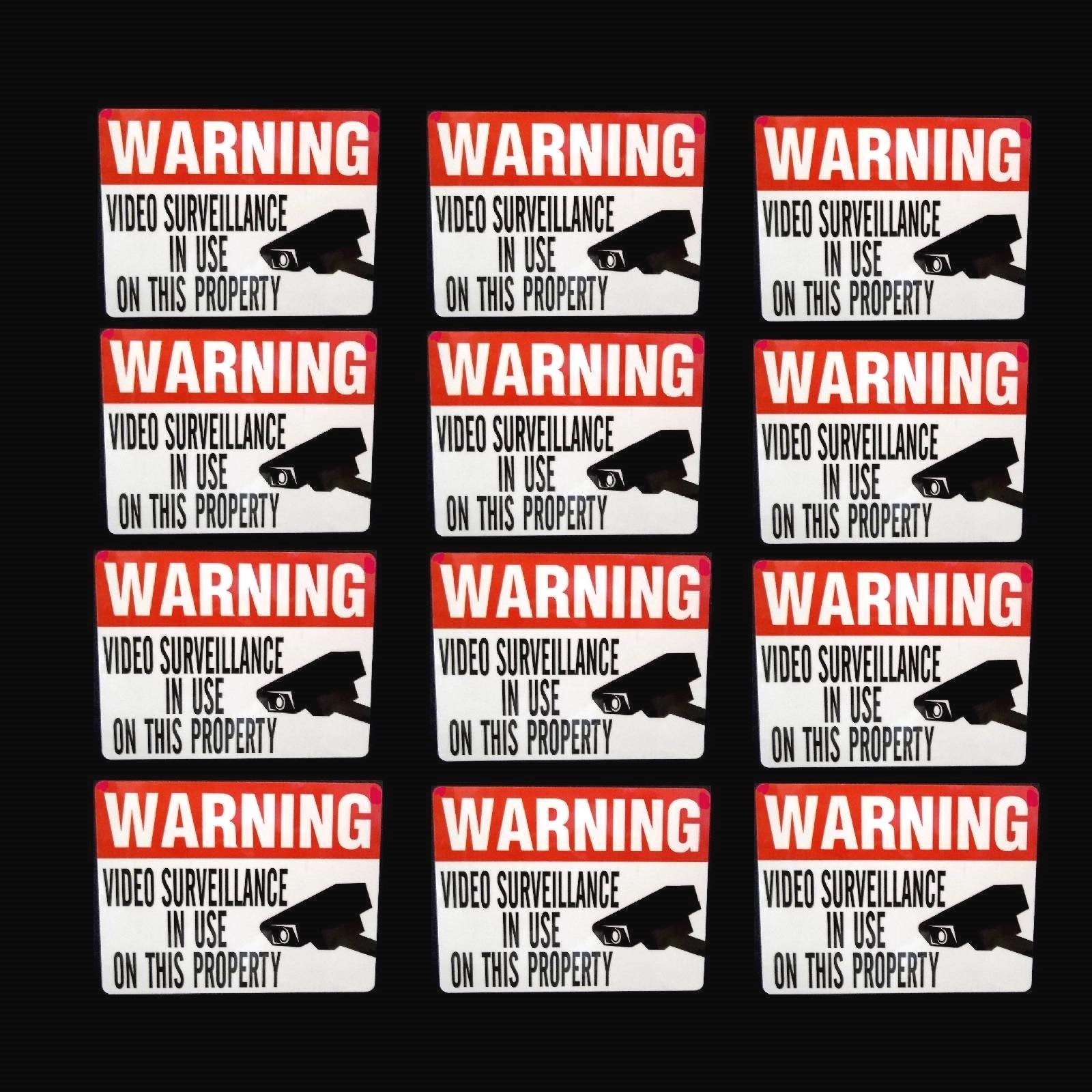 HOME YARD VIDEO SECURITY CAMERA WARNING STICKER LOT gallery