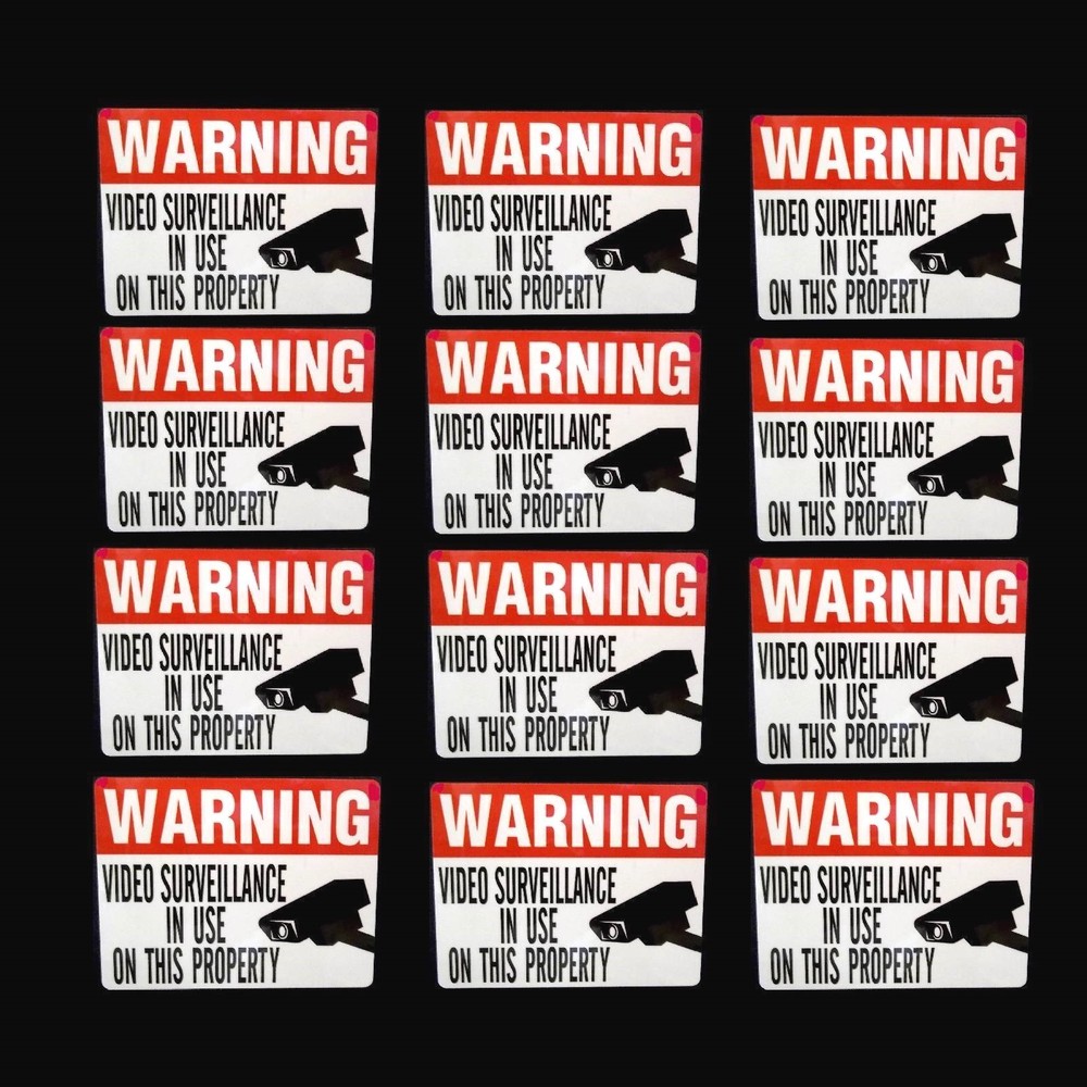 HOME YARD VIDEO SECURITY CAMERA WARNING STICKER LOT