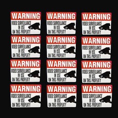 HOME YARD VIDEO SECURITY CAMERA WARNING STICKER LOT