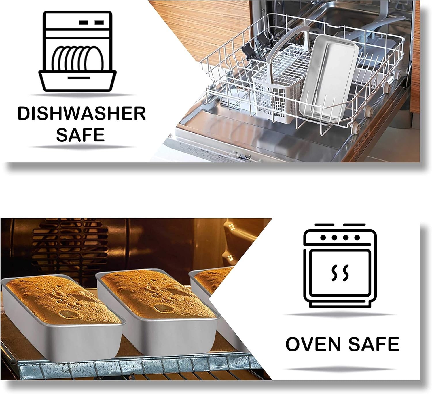 Loaf Pan 9¼" × 5" Bread Loaf Pans Meatloaf Pan Stainless Steel Baking Bread gallery