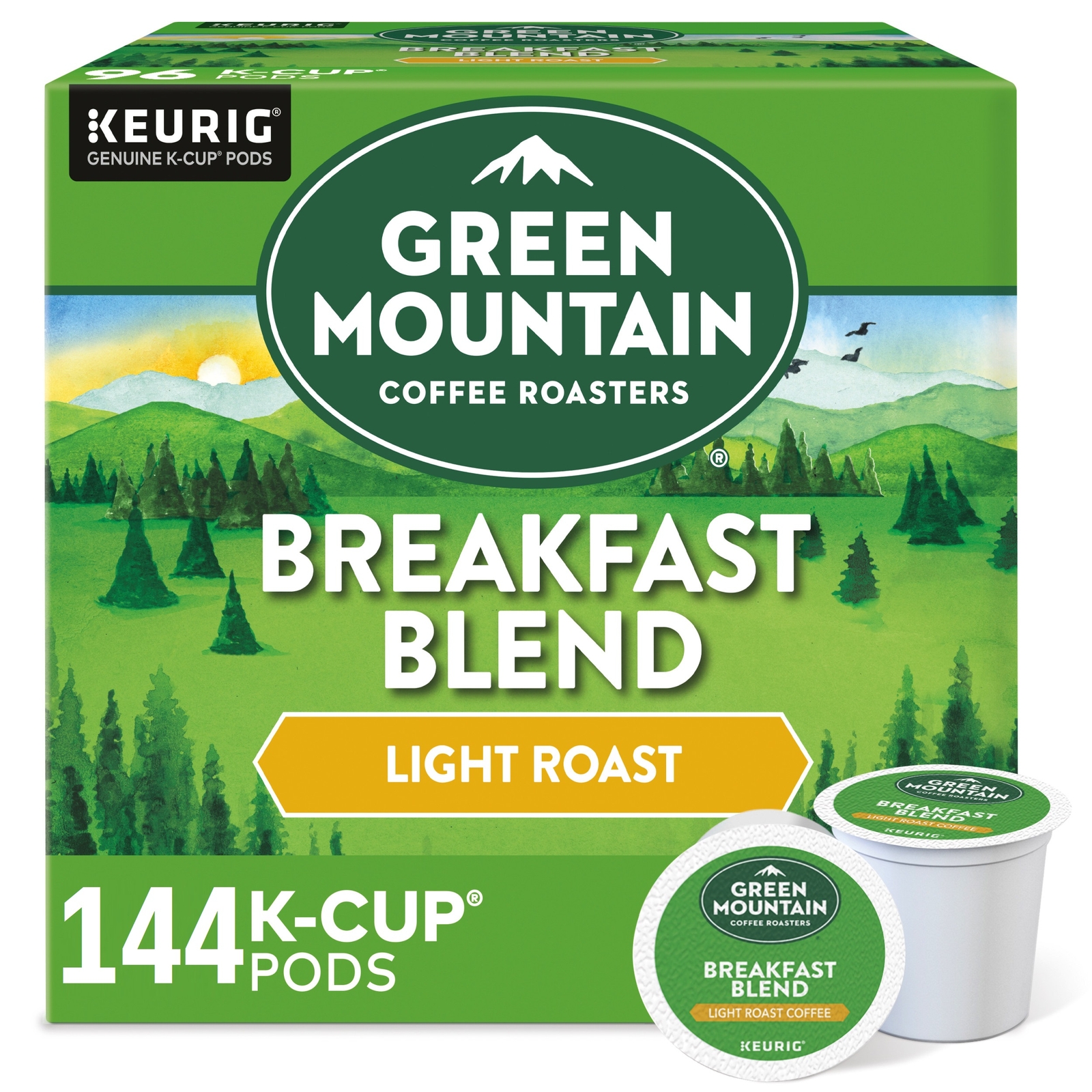 Green Mountain Coffee Breakfast Blend, Keurig K-Cup Pod, Light Roast, 144 Count gallery