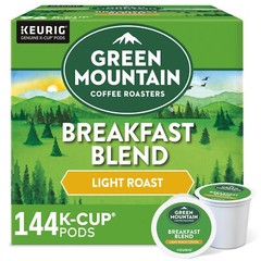 Green Mountain Coffee Breakfast Blend, Keurig K-Cup Pod, Light Roast, 144 Count