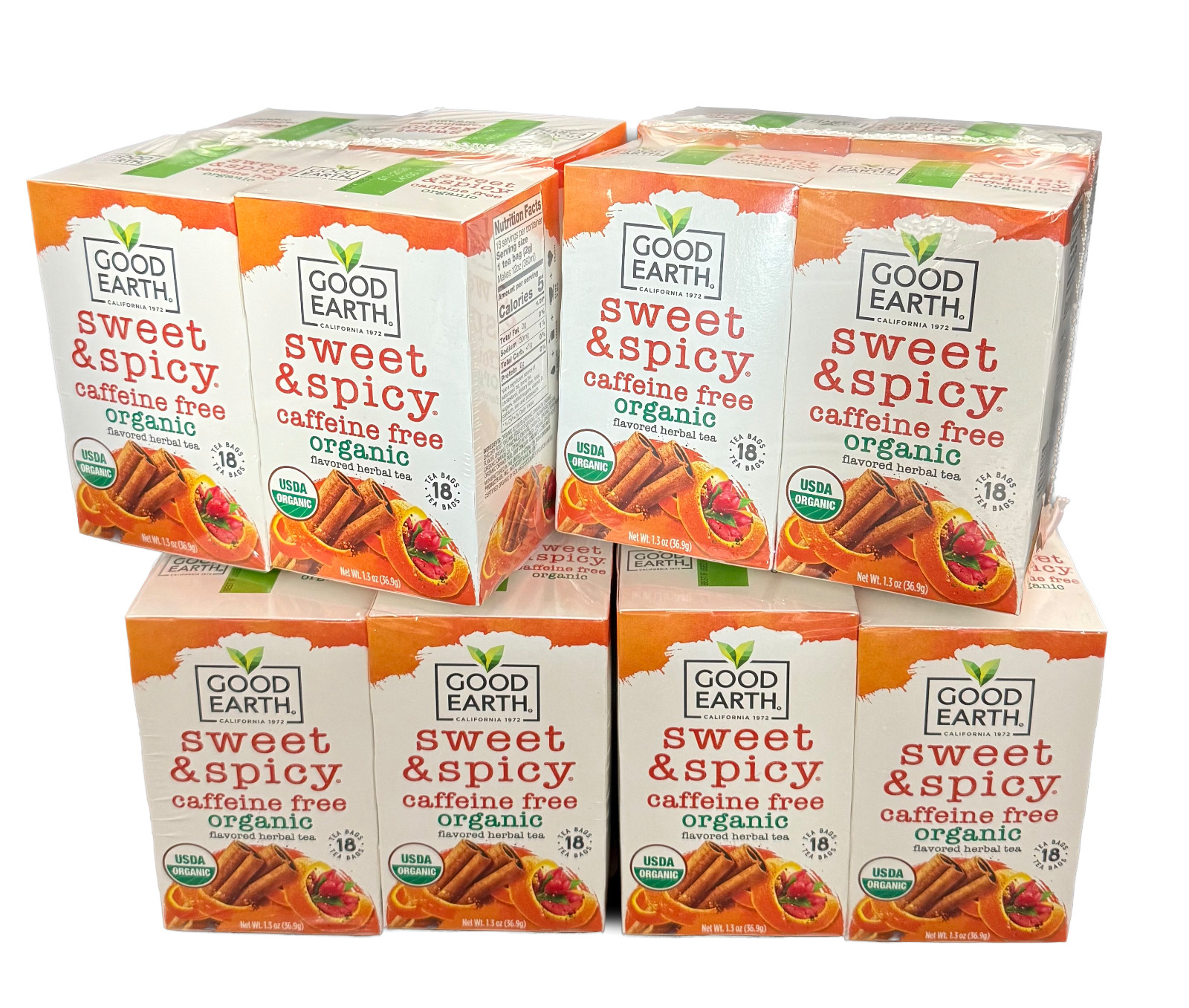 Good Earth Sweet & Spicy Original Caffeine Free Organic TEA 18/box LOT OF 16=288 gallery