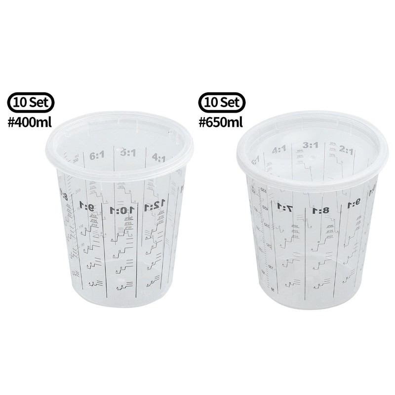 10 Set Paint Mixing Cups Plastic Milliliter Container Home Calibrated Cup Clear gallery