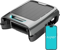 EcoSurfer S2 Solar Powered Pool Surface Skimmer Robot with APP Support,24/7 Gray