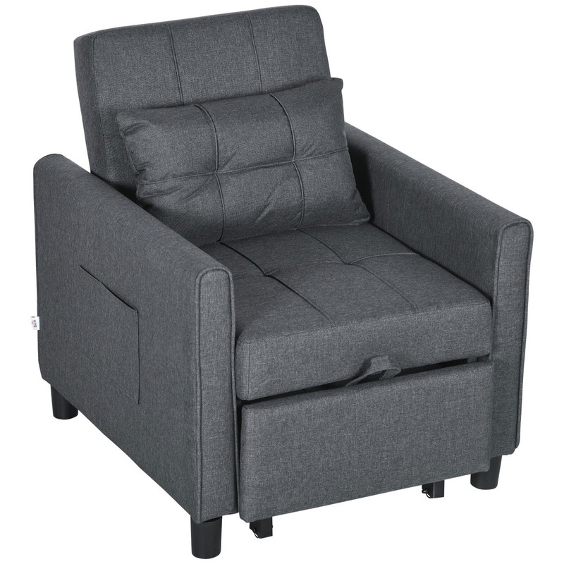 Folding Sofa Bed Pull Out Sleeper Convertible Chair Adjustable Backrest Pillow gallery