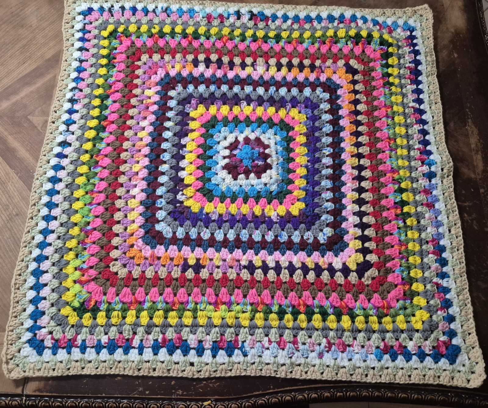 Crocheted Adult Lap Blanket, Multicolored 33x33 Inches ~Sale~ gallery