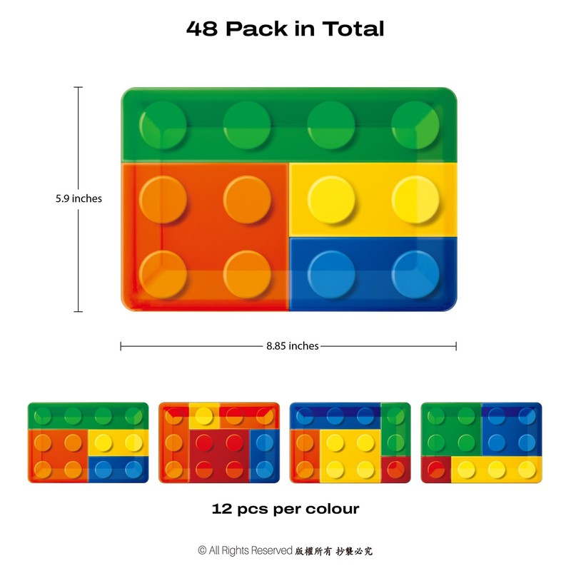 Building Blocks Birthday Plates Rectangle Disposable Paper Plates for Buildin... gallery