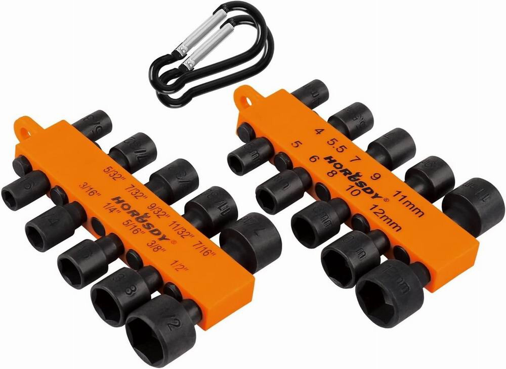 22PC Power Nut Driver Set for Impact Drill SAE & Metric 1/4” Hex Head Drill Bit gallery