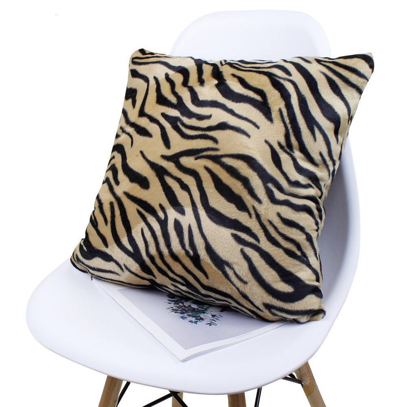 Leopard Tiger Zebra Giraffe Vintage Plush Cushion Cover Pillow Case Home Decor gallery