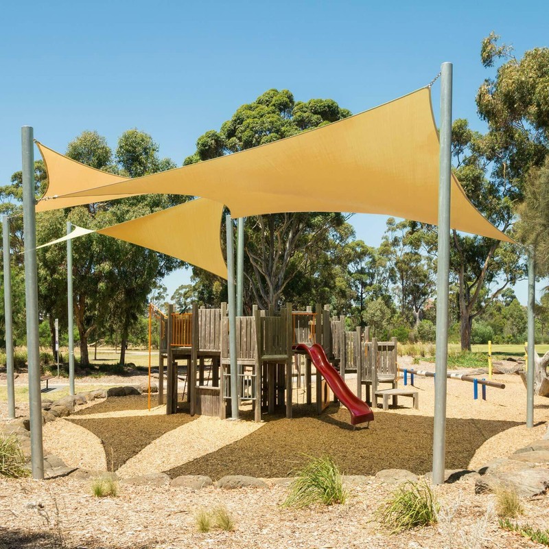 12ft Shade Sail Rectangle Sun Sand Canopy Cover with Steel Wire Garden Outdoor gallery
