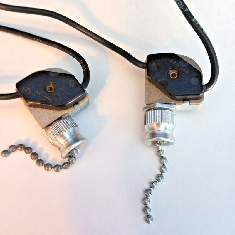 NOS 2 Leviton Silver Pull Chain Canopy Replacement Fan Switch 3A-125V gallery