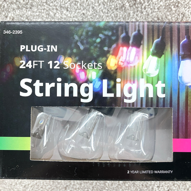 Zone 24' Outdoor String Lights 12 Sockets RGB Color Changing Warm White LED Bulb gallery