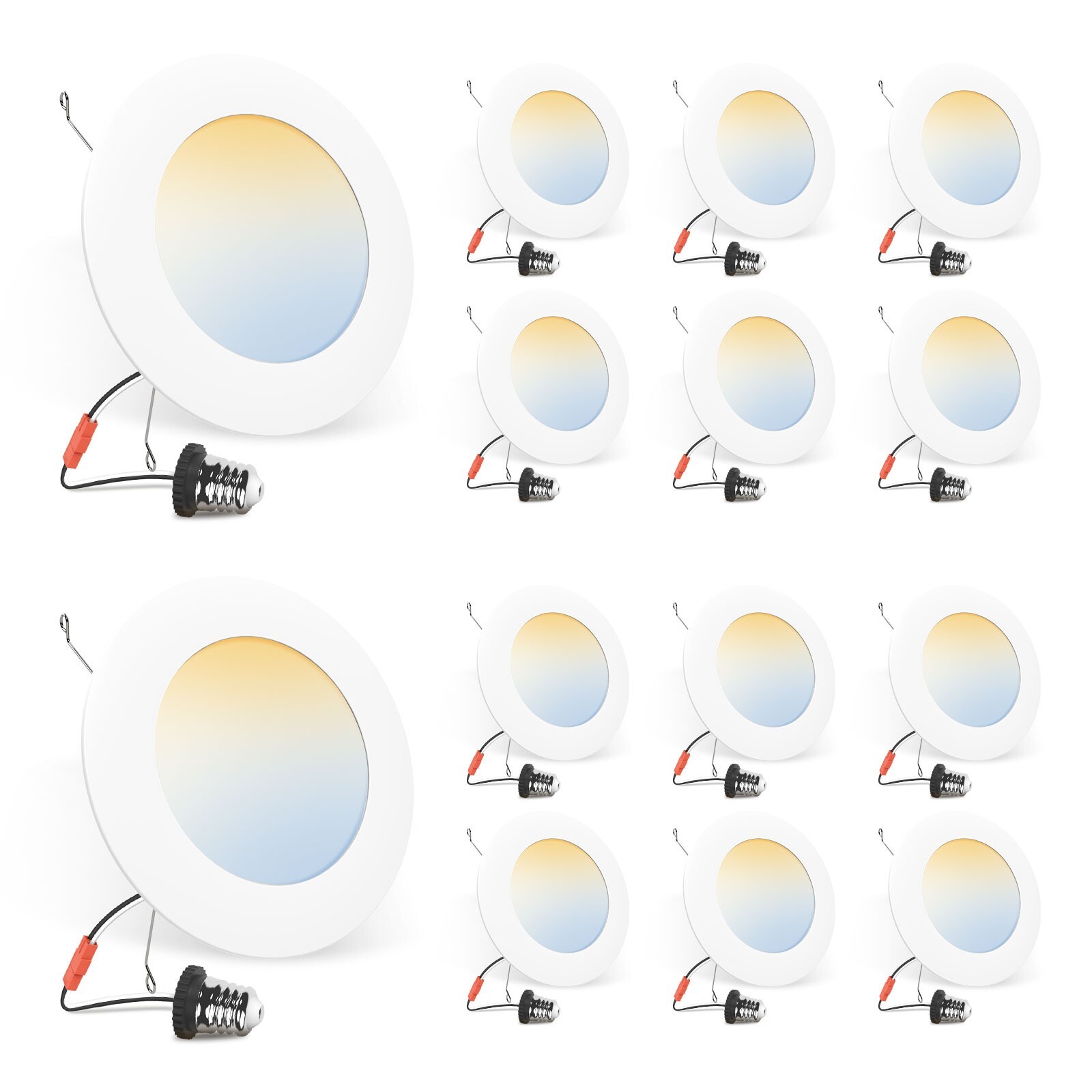 12W 6 Inch LED Recessed Downlights 5CCT Dimmable 1100lm White Ceiling Lamps Slim gallery