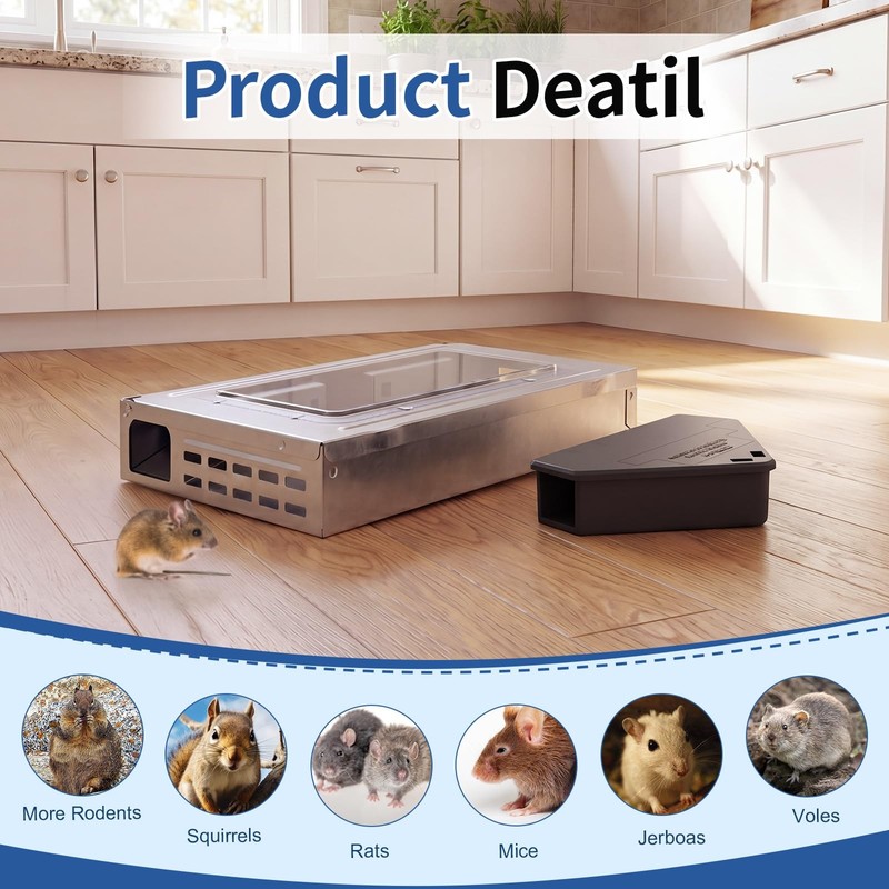 4 Packs Rodent Control System - 1Humane Mouse Traps with Clear Window + 3 Tri... gallery