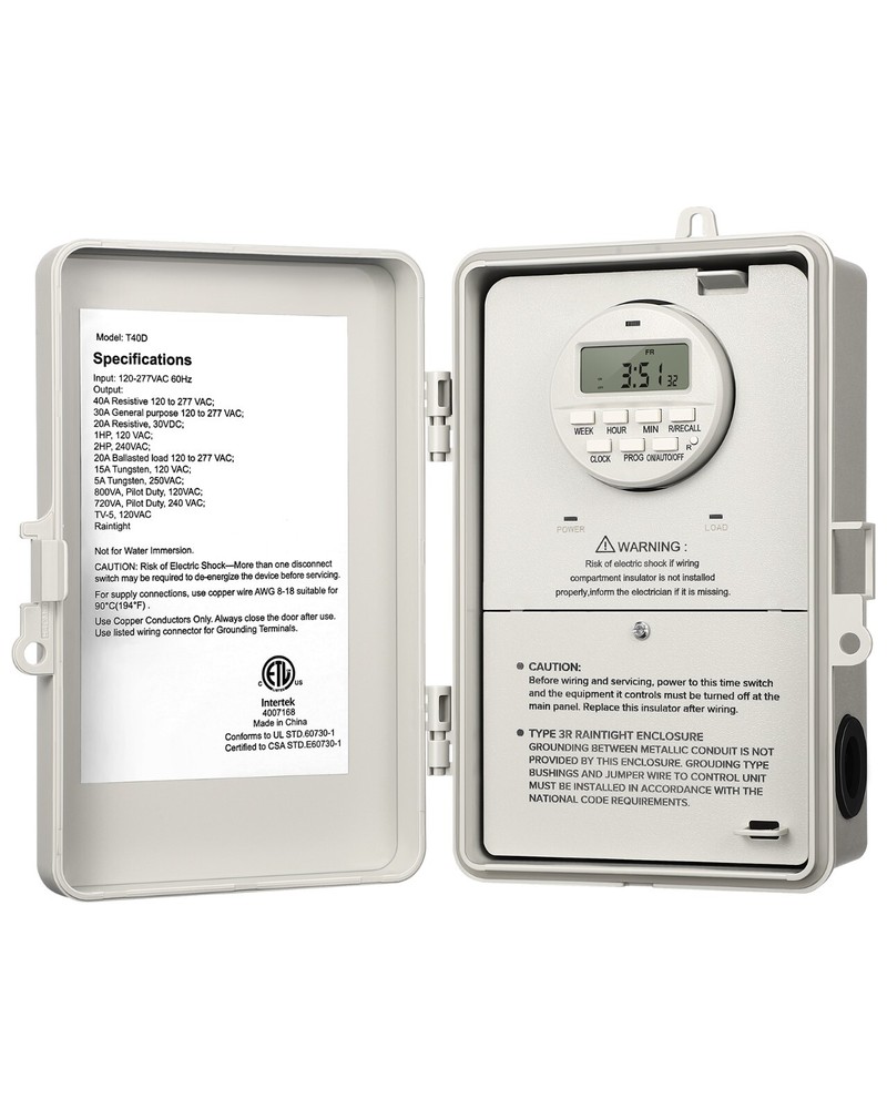 DEWENWILS Pool Pump Timer, Outdoor Digital Timer Box Heavy Duty 7-Day Programmab