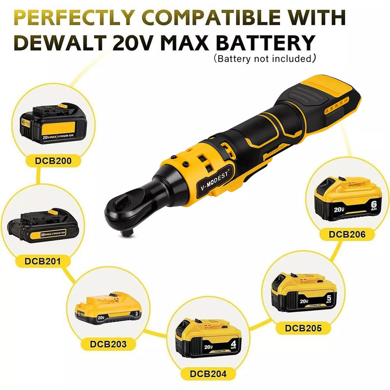 Compatible Dewalt 20V Max Brushless Cordless 1/2" & 3/8" Ratchet Wrench 95Ft-lbs gallery