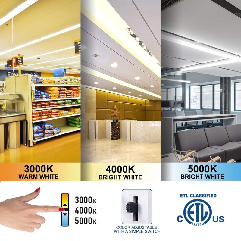 3 Pack LED Shop Light 4FT 48W Linkable Utility Integrated Ceiling Lighting Fi... gallery