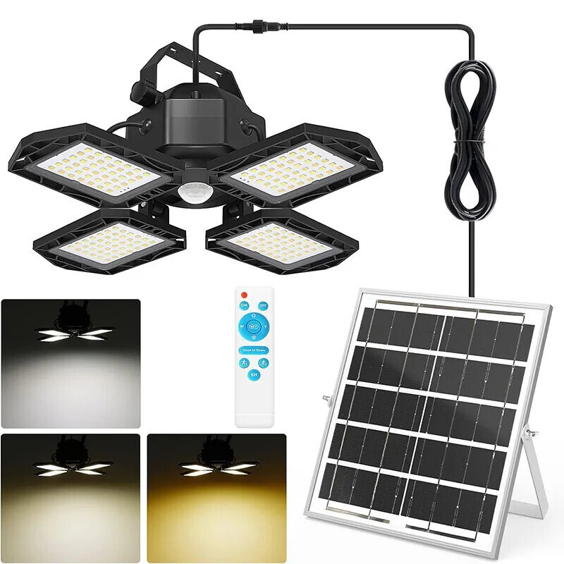 168LED Solar Pendant Light Outdoor Indoor Solar Powered Motion Sensor Shed Light gallery