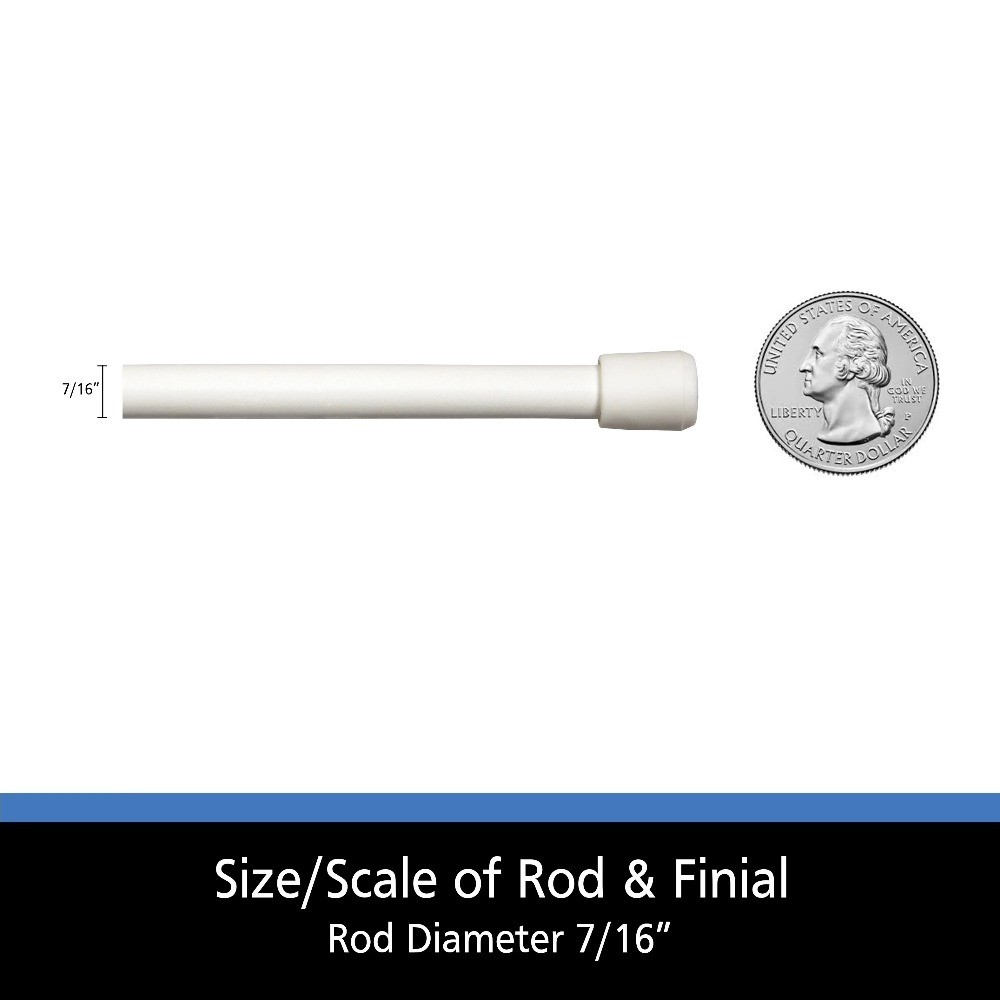 28-48 in. Adjustable Spring Tension Curtain Rod, 7/16 in. Diameter Steel Tube, gallery