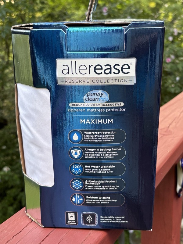 New $80 AllerEase Maximum Allergy Waterproof Mattress Protector  King Size gallery