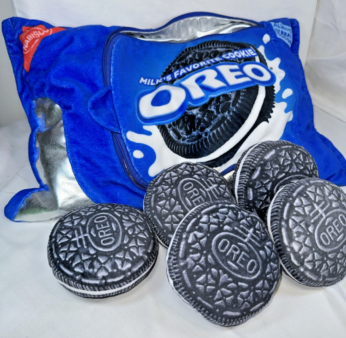 Oreo Cookies Throw Pillow With 5 Mini Plush Cookies Inside Zippered Pocket gallery
