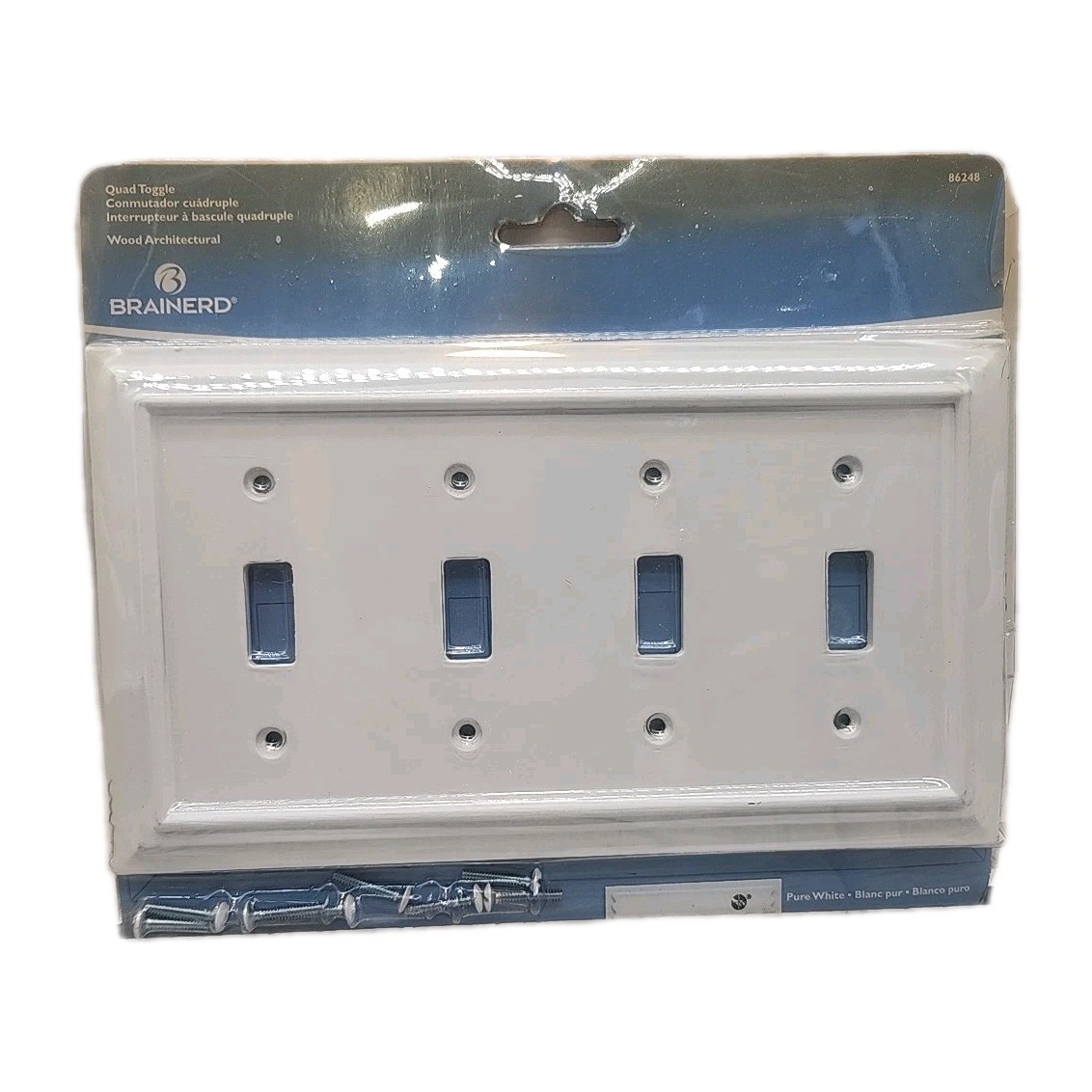 Brainerd Quadruple Toggle 4 Light Switch Wood Architectural Pure White [69] gallery