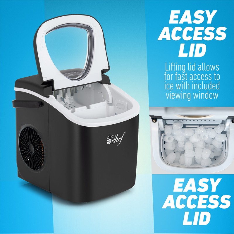 Deco Chef Compact Countertop Ice Maker 26LBs in 24HRs, 9 Cubes in 6 MIN, Black gallery