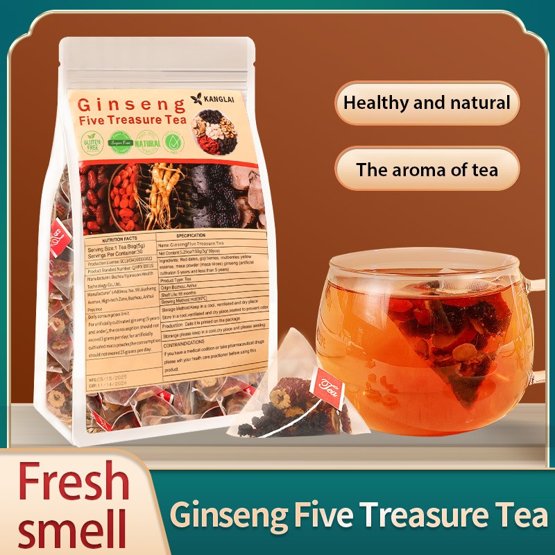 Ginseng Five Treasures Tea - Improve kidney deficiency, impotence, etc. - 150g gallery