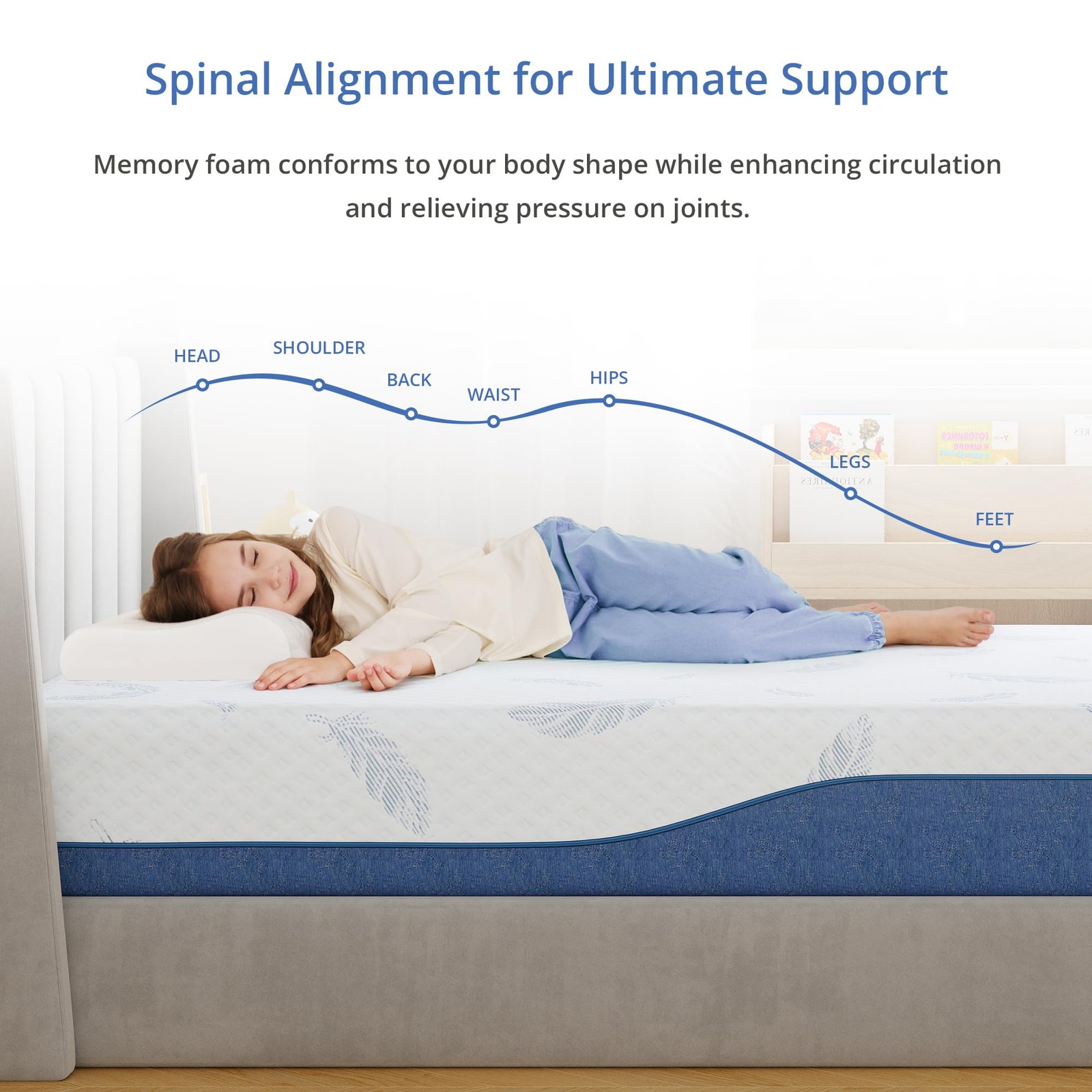 Twin Memory Foam Mattress 8 Inch Gel Cool Sleep Back Pain Relief EGOHOME Medium gallery