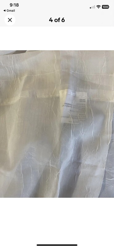 New No Pkg. Rod Pocket Sheer Window Panel (1) White 52" x 108" Crinkle Pattern gallery