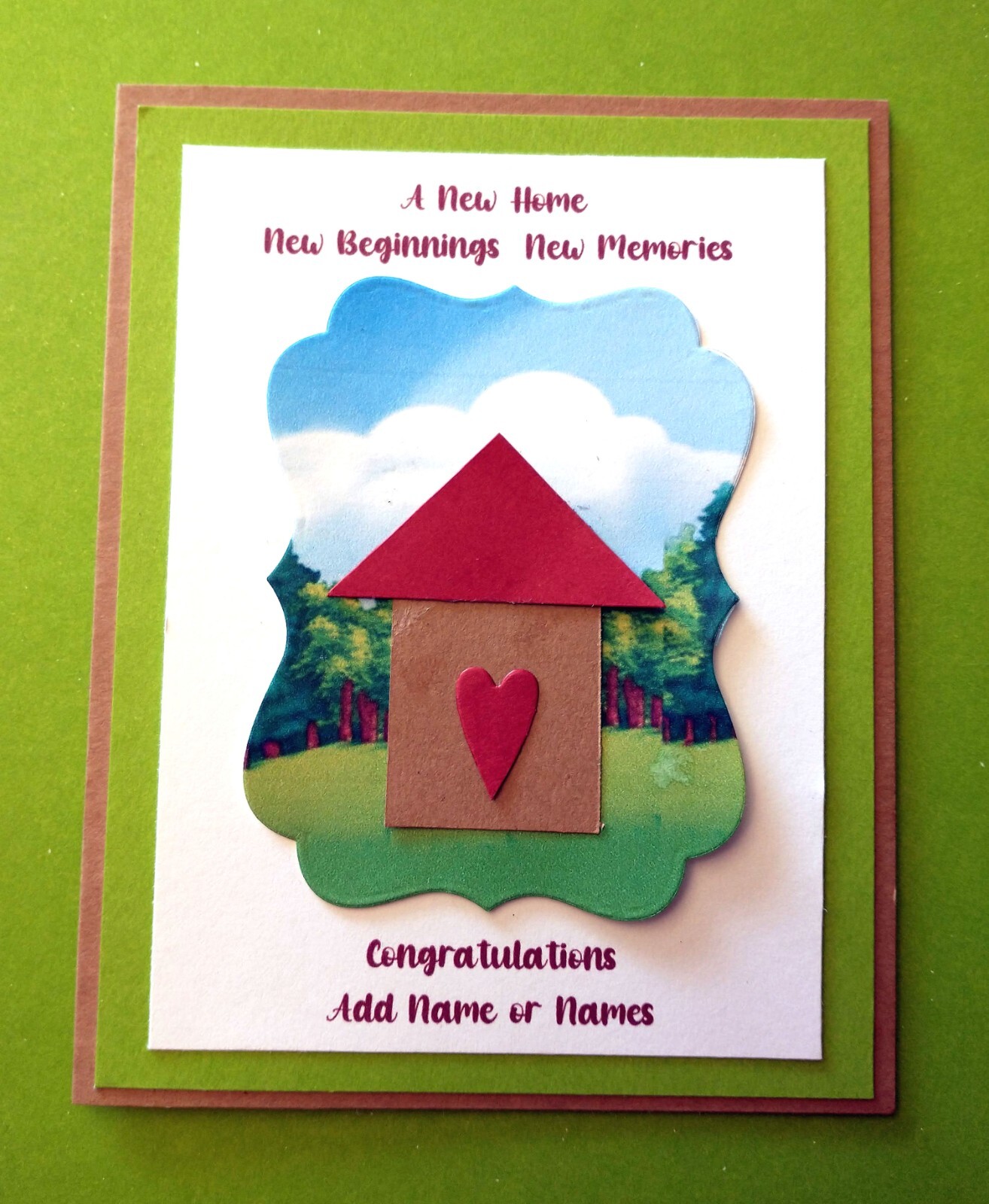 New Home Handmade Card with Personalized Name or Names comes with Inside Verse gallery