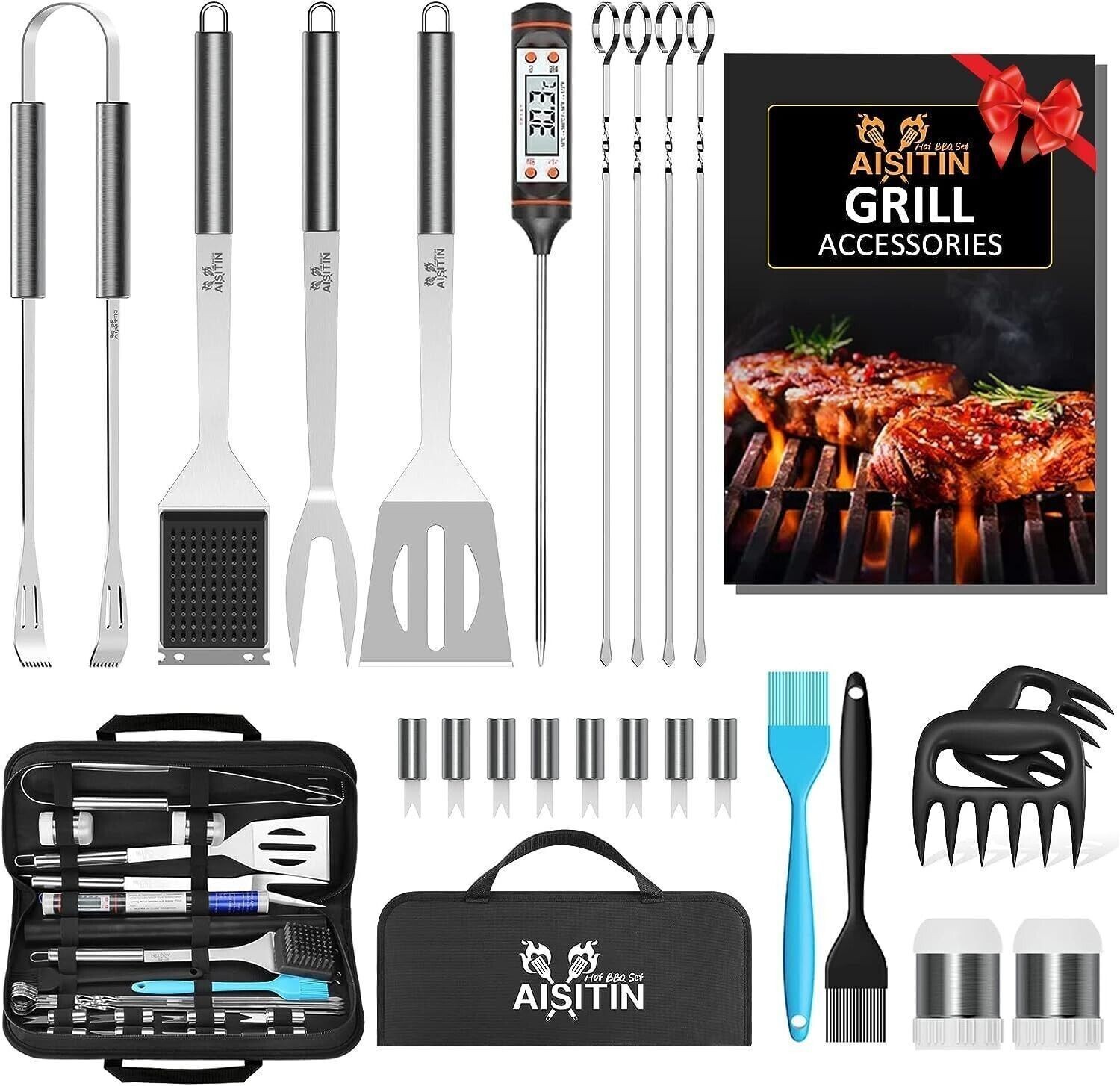 25PCS Professional Stainless Steel Grill Accessories Set For Family Grill Gift gallery